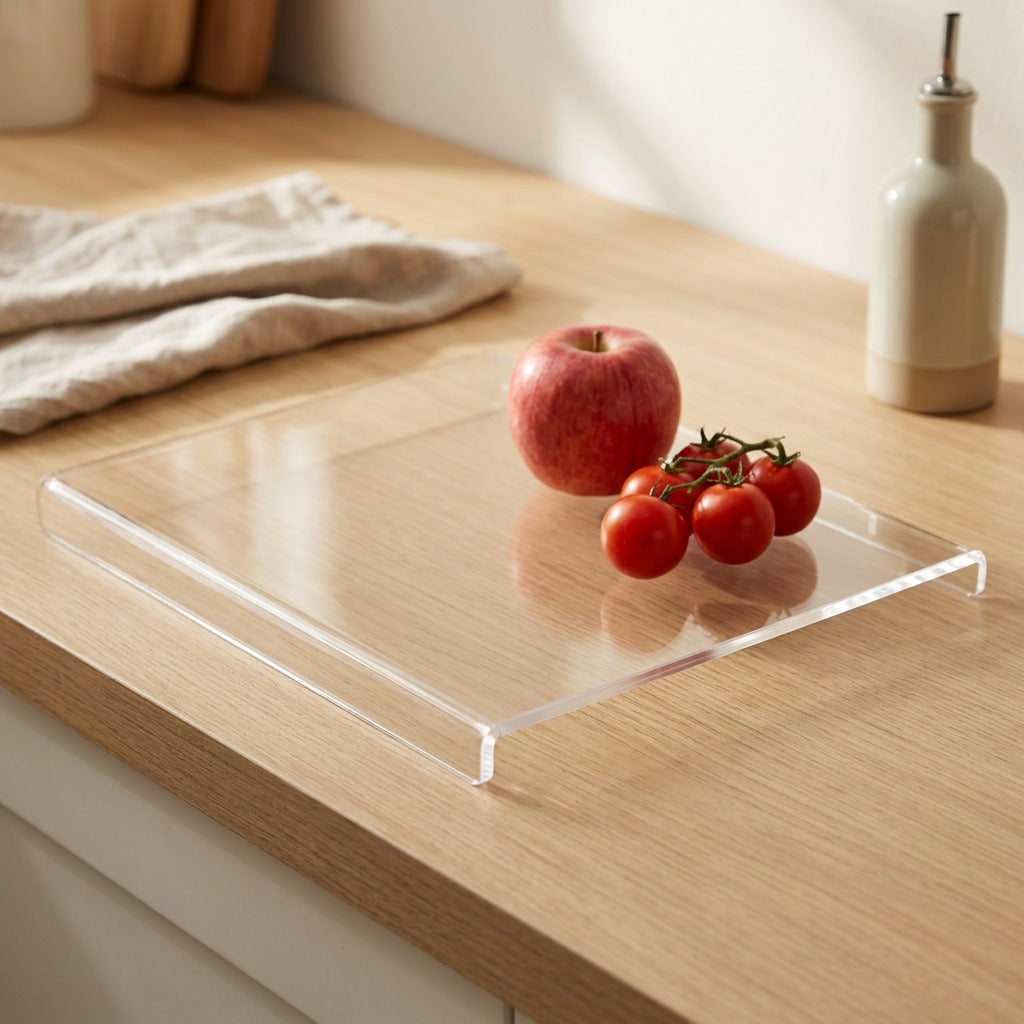 Cutclear™ Transparent Acrylic Cutting Board, styled close view