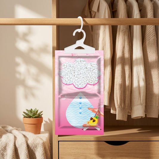 Dampdown™ Hanging Home Dehumidifying Bag in a calm home setting