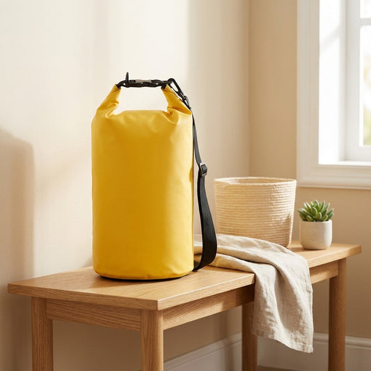 Beachseal™ PVC Waterproof Beach Bag in a calm home setting
