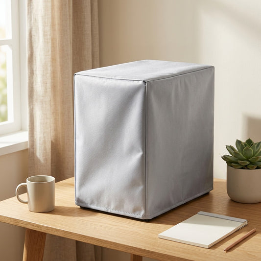 Caseveil™ Polyester Computer Dust Cover in a calm home setting