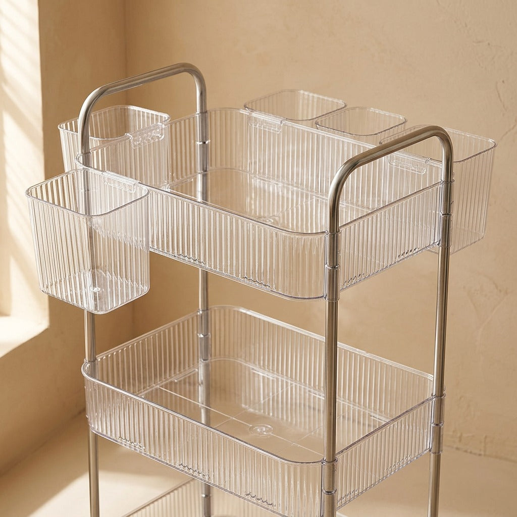 Cartkeep™ Plastic Trolley Storage Rack, material and detail close-up