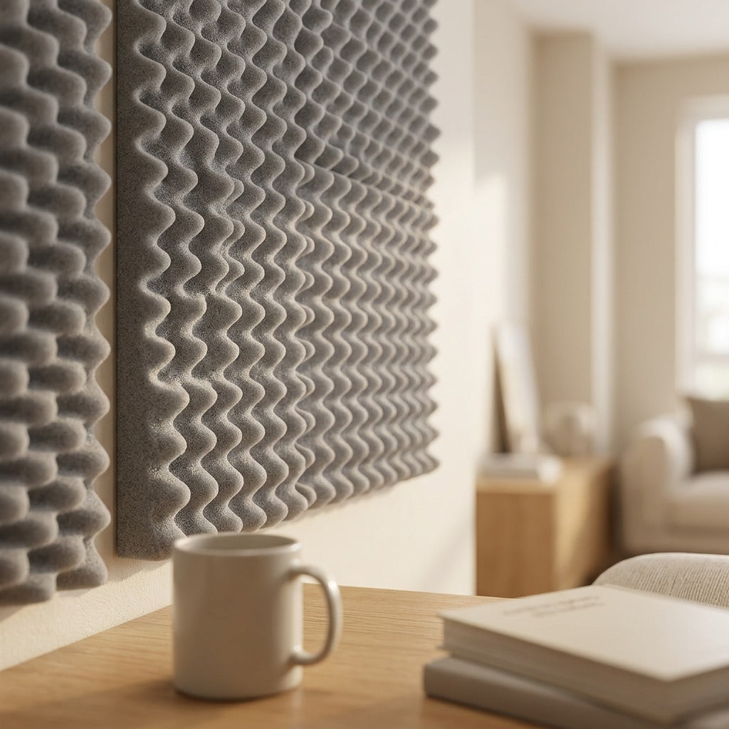 Stickhush™ Self-Adhesive Soundproof Wall Stickers, styled close view