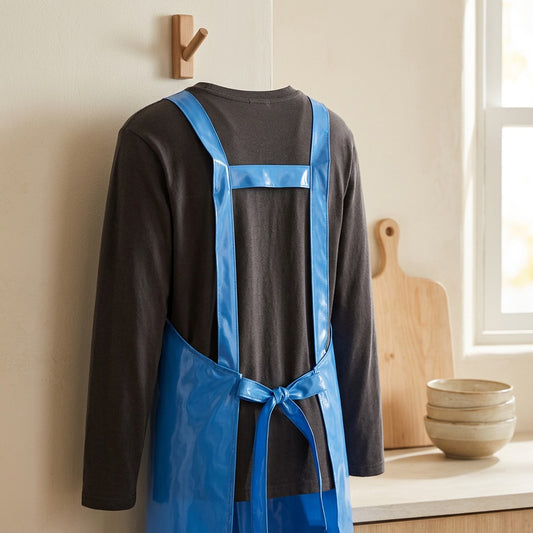 Splatwear™ TPU Waterproof Kitchen Apron, styled close view