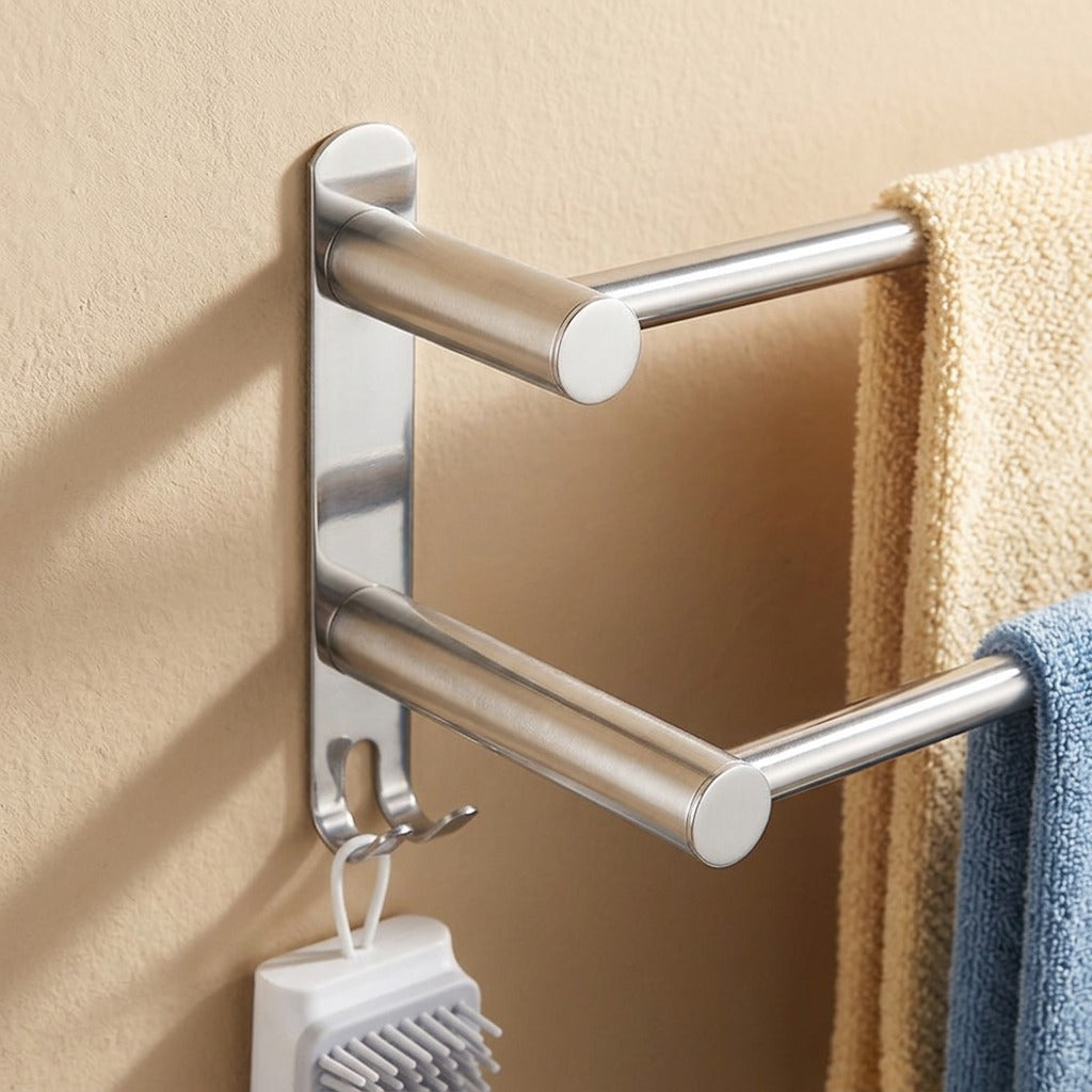 Rackextend™ Telescopic Stainless Steel Towel Rack, material and detail close-up