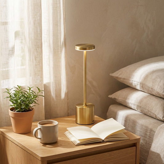Deskgleam™ USB Charging Metal Desk Lamp in a calm home setting
