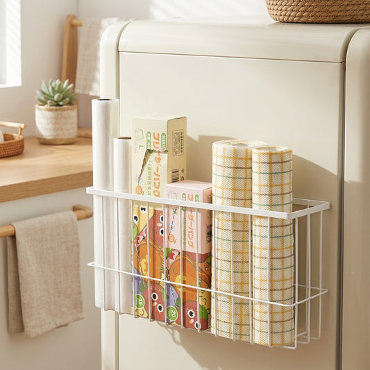 Fridgelatch™ Magnetic Refrigerator Storage Rack in a calm home setting