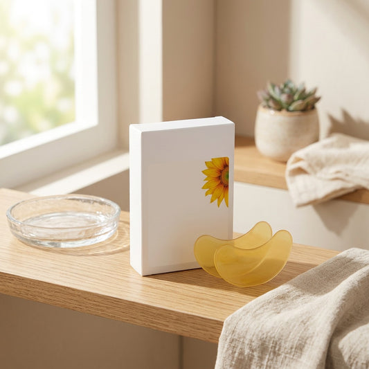 Coolcalm™ Mugwort Ice Eye Patches in a calm home setting