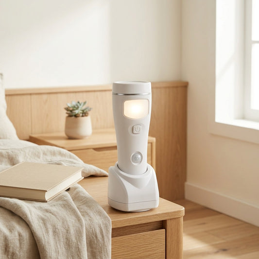 Stepglow™ Motion Sensor Plug-In Night Light in a calm home setting