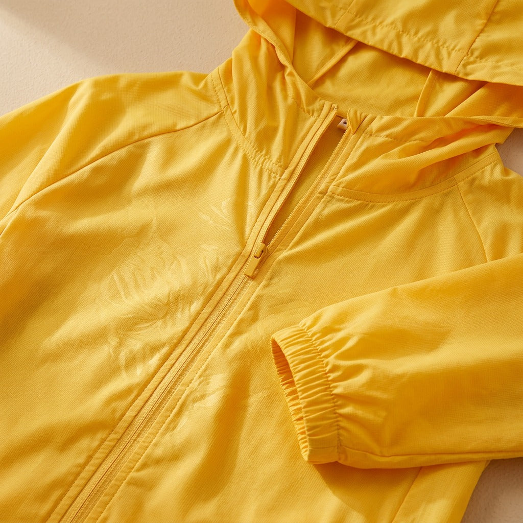 Bloomshade™ Floral Hooded Sun Protection Jacket, material and detail close-up
