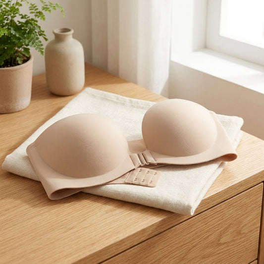 Snapsoft™ Front-Closure Seamless Bra in a calm home setting