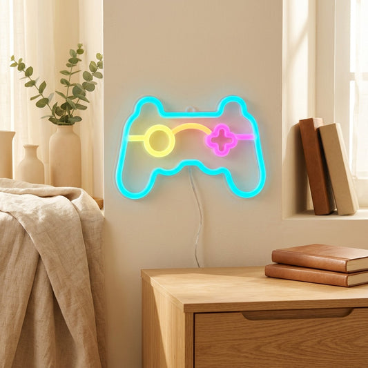Planetlit™ LED Planet Neon Night Light in a calm home setting