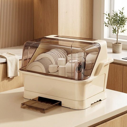 Dishperch™ Plastic Countertop Dish Rack in a calm home setting
