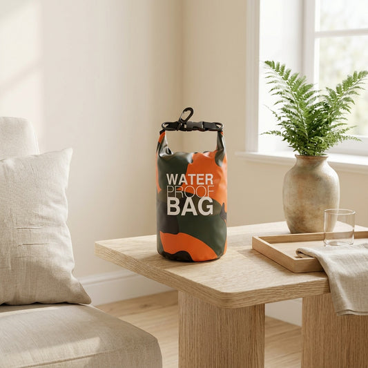 Camodry™ PVC Camouflage Waterproof Bag in a calm home setting