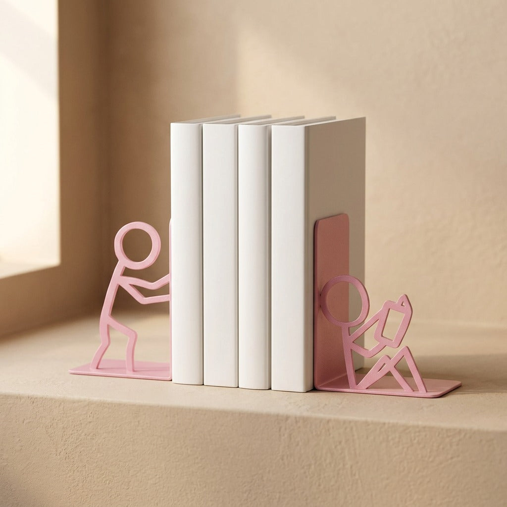 Lineprop™ Iron Abstract Line Book Stand, material and detail close-up