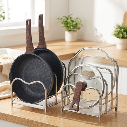 Boardstand™ Stainless Steel Cutting Board Rack in a calm home setting