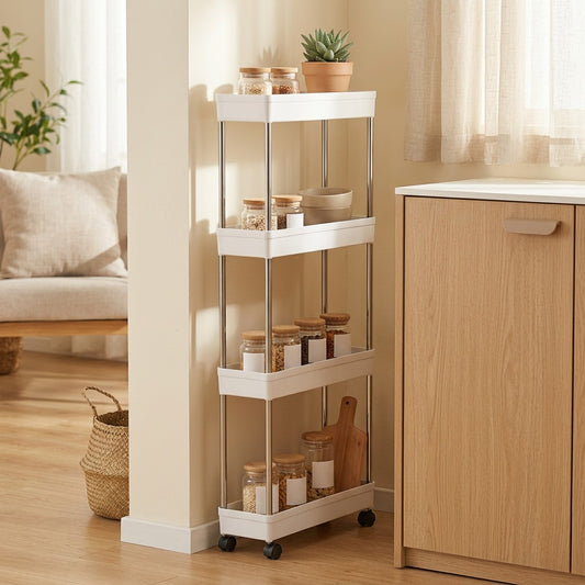 Stackrise™ Plastic Multi-Layer Storage Rack in a calm home setting