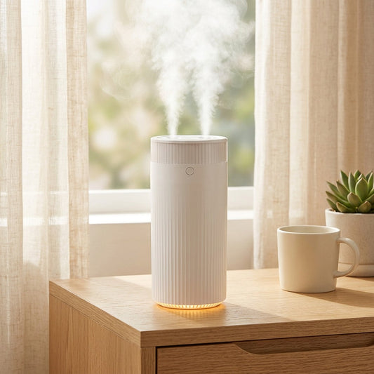 Nightmist™ USB Desktop Humidifier With Night Light in a calm home setting