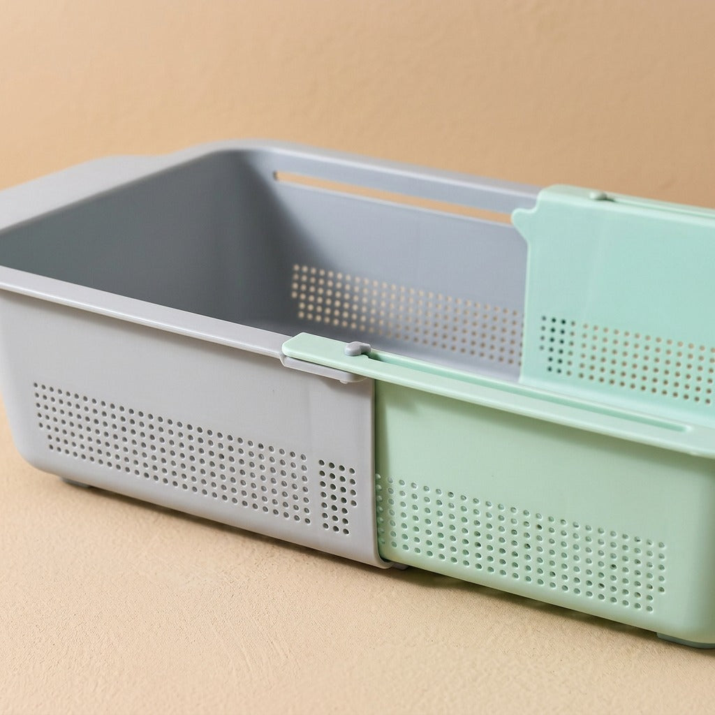 Rinsquare™ Square Plastic Vegetable Washing Basket, material and detail close-up