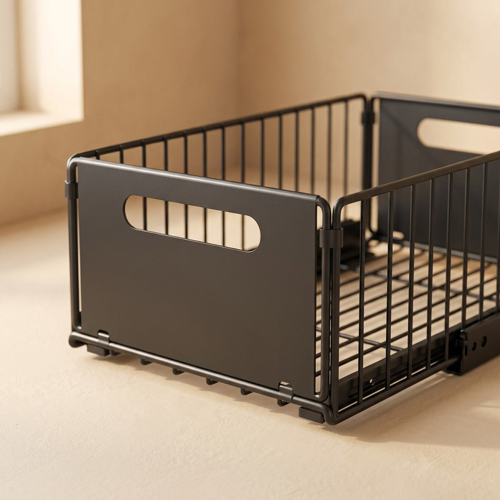 Rackslide™ Iron Pull-Out Kitchen Storage Rack, material and detail close-up