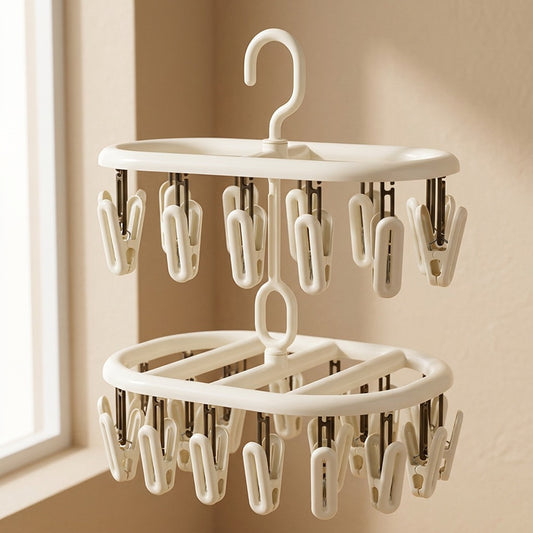 Clipair™ Plastic Drying Rack With Clips, material and detail close-up