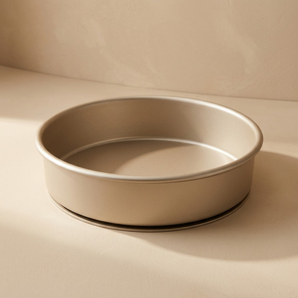 Bakecurve™ Round Carbon Steel Cake Mold, material and detail close-up