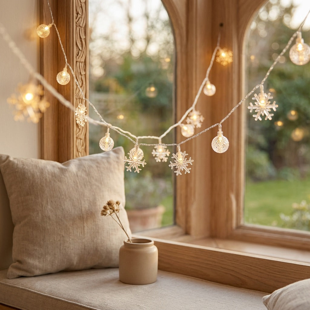 Starstring™ Solar String Light Decorative Star Lantern, styled close view