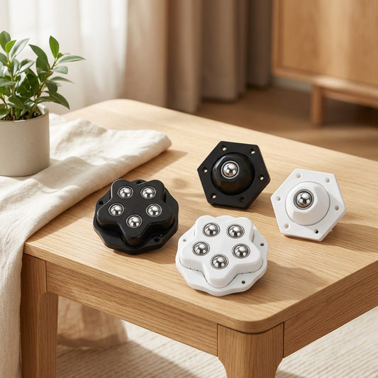 Stickglide™ Adhesive Furniture Caster Wheels in a calm home setting