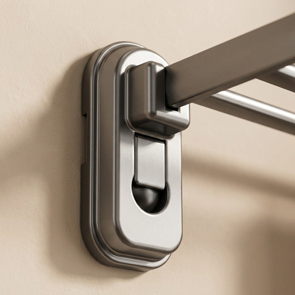 Gripdry™ Gunmetal Suction Cup Towel Rack, material and detail close-up