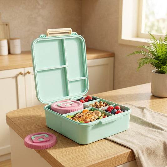 Squarebite™ Square ABS Plastic Lunch Box in a calm home setting