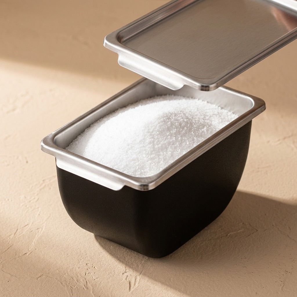 Spicevault™ Stainless Steel Seasoning Box, material and detail close-up