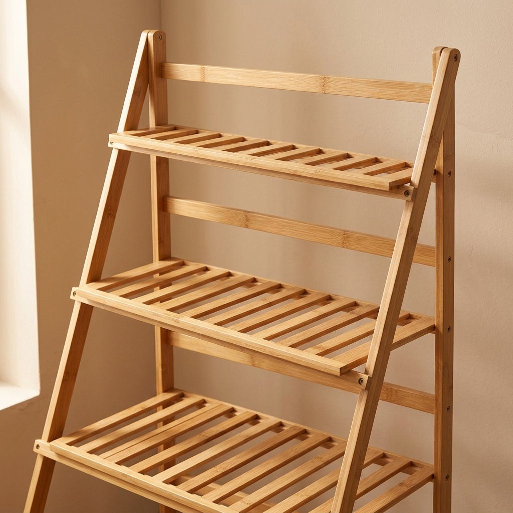 Bambooperch™ Bamboo Flower Pot Stand, material and detail close-up