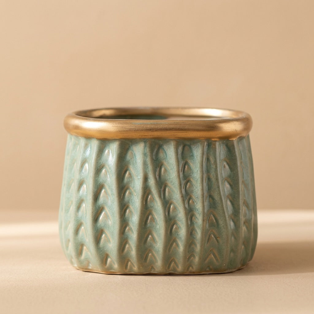 Succulent™ Ceramic Succulent Flower Pots, material and detail close-up