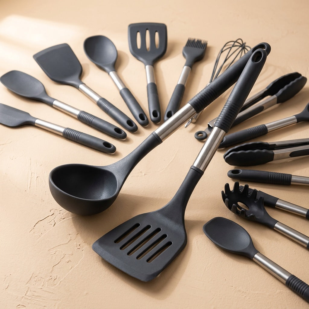 Cookblend™ 12-Piece Silicone Kitchen Utensil Set, material and detail close-up