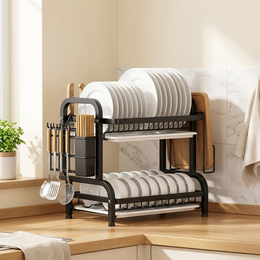 Pantrytier™ Carbon Steel Kitchen Storage Rack in a calm home setting