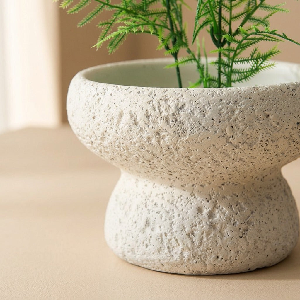 Cementbloom™ Cement Desktop Flower Pot, material and detail close-up