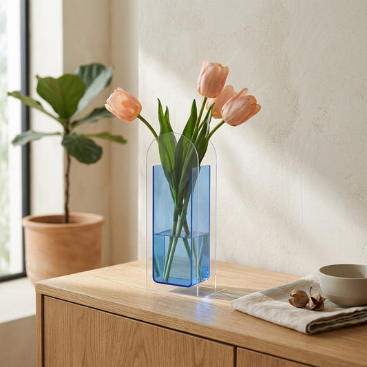 Bloomshape™ Acrylic Flower Arrangement Vase in a calm home setting