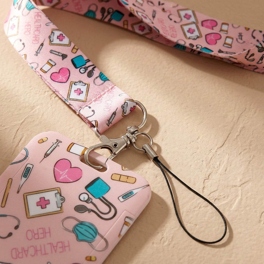 Fangloop™ Teeth Halloween Phone Lanyard Card Holder, material and detail close-up