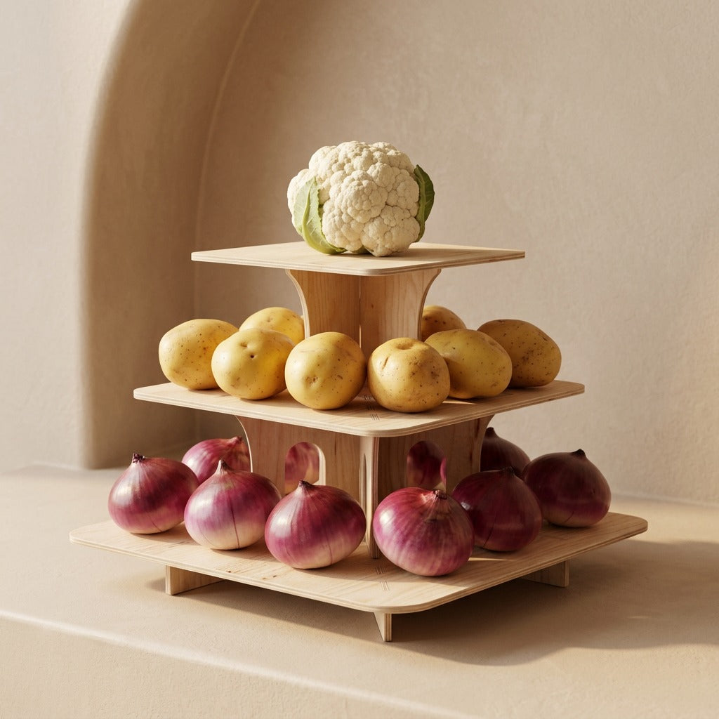 Desktier™ 3-Layer Wooden Desktop Storage Rack, material and detail close-up