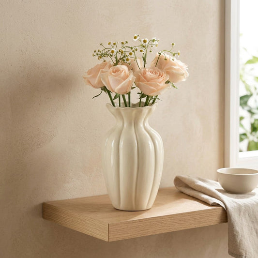 Stemglaze™ Ceramic Flower Vase in a calm home setting