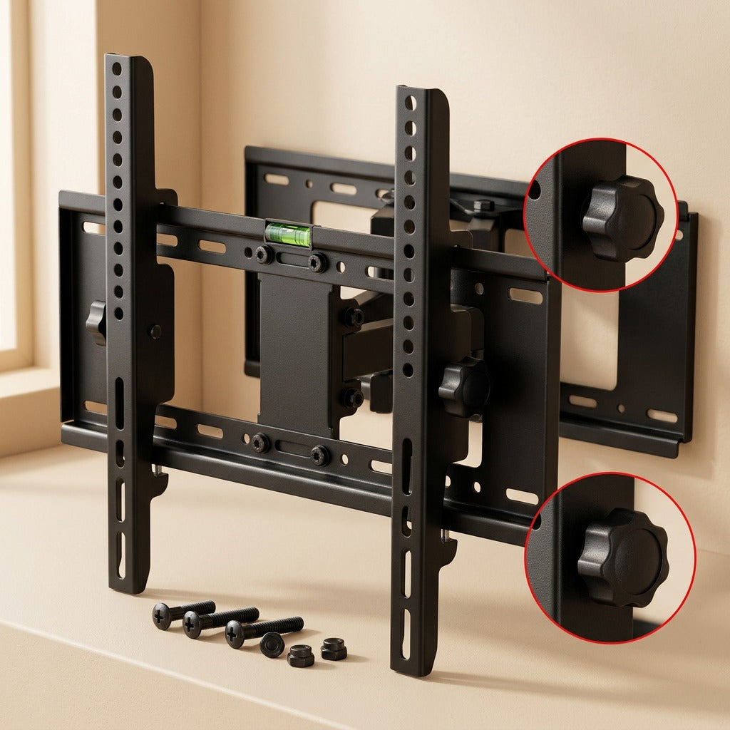 Pivotbrace™ Mechanical Iron Wall TV Bracket, material and detail close-up