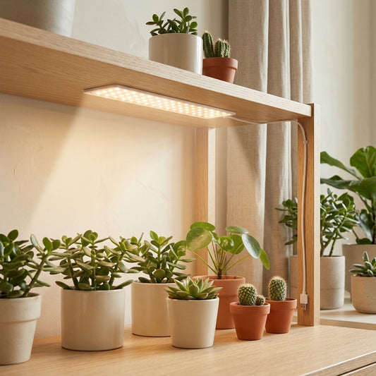Leaflift™ 5V USB LED Plant Fill Light in a calm home setting