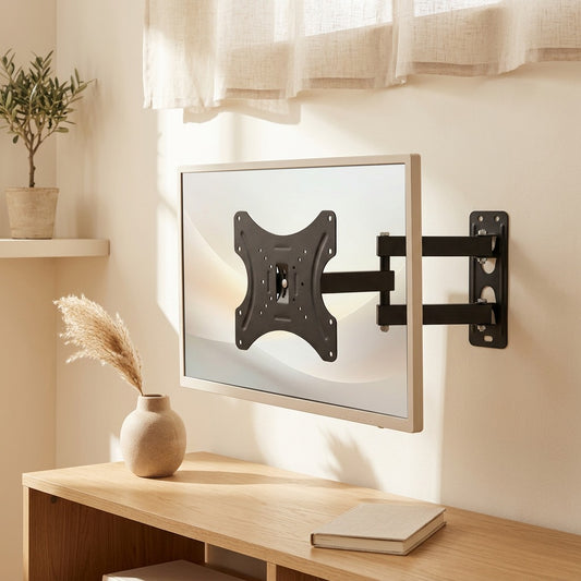 Reachstand™ Telescopic Iron LCD Monitor Wall Stand in a calm home setting