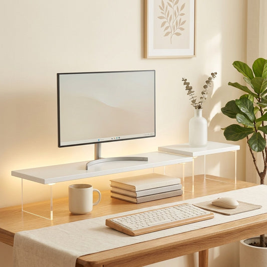 Tidyledge™ Office Desk Storage Rack in a calm home setting