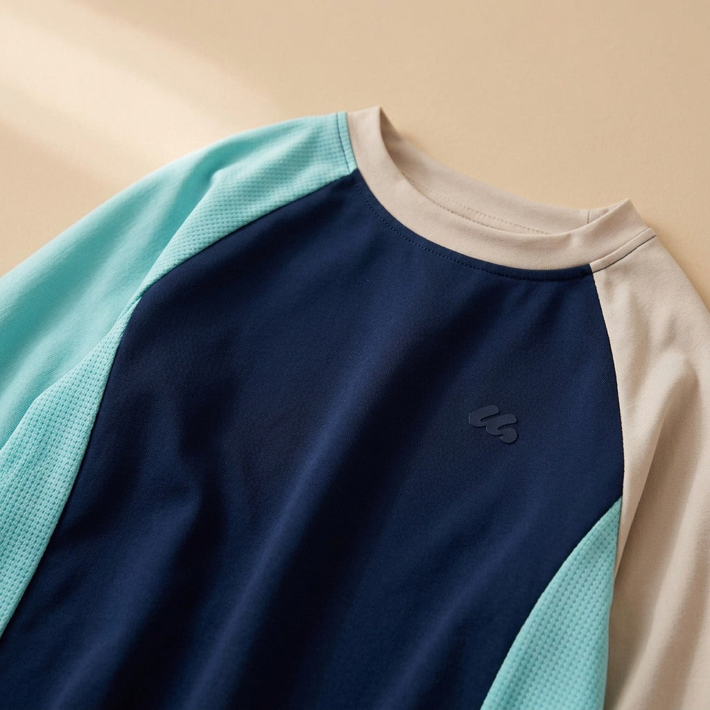 Sunsleeve™ Kids Long Sleeve Sun Protection Shirt, material and detail close-up