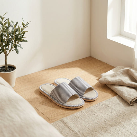Softhome™ Foam Sole Indoor Slippers in a calm home setting