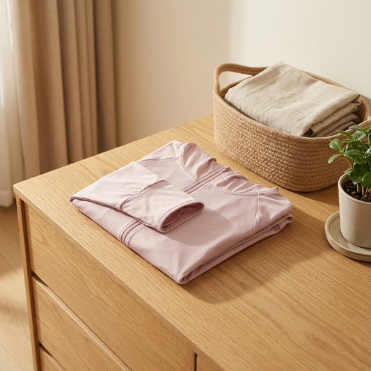 Raywrap™ UPF50+ Women’s Sun Protection Clothing in a calm home setting