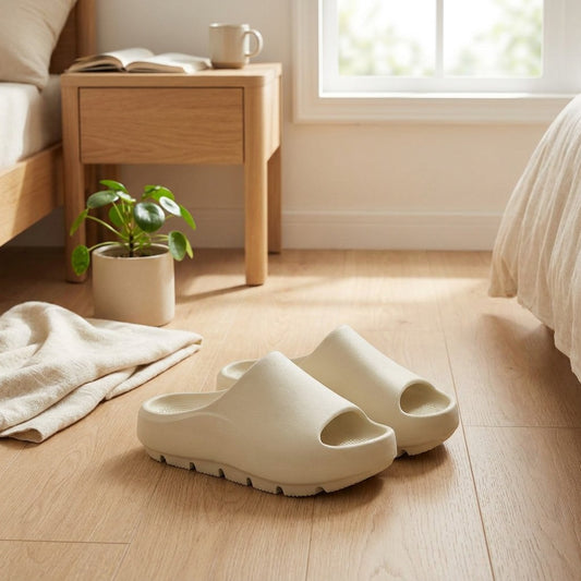 Archrest™ Negative Heel Arch Support Slippers in a calm home setting