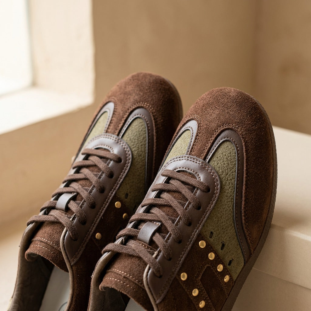 Crossstep™ Women’s German Training Shoes With Cross Straps, material and detail close-up