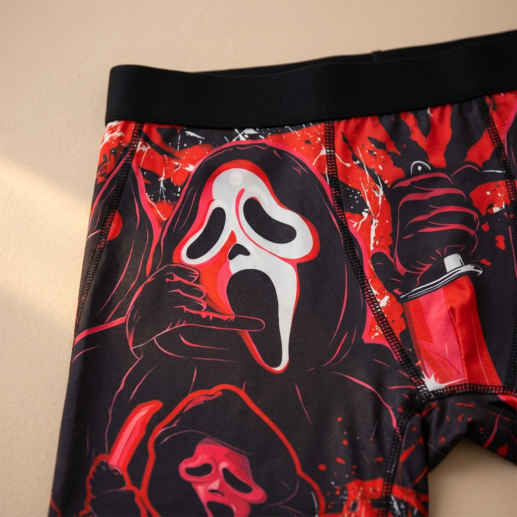 Printfit™ Men's Printed Polyester Boxer Briefs, material and detail close-up