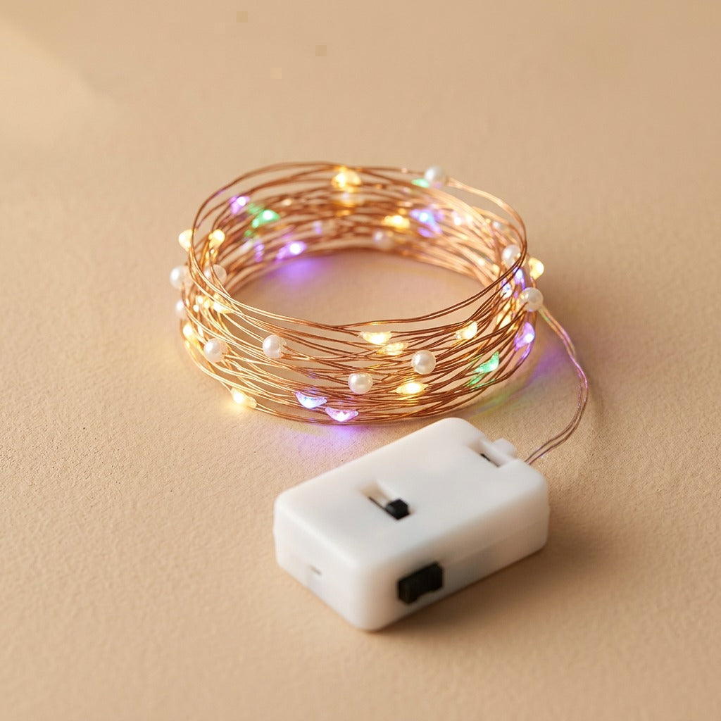 Wiretwinkle™ LED Copper Wire String Lights, material and detail close-up